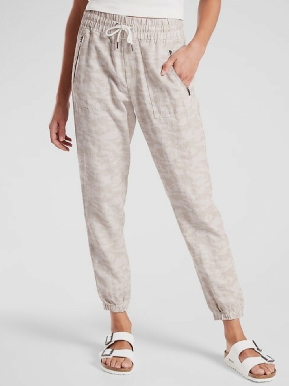 ATHLETA Cabo Tide CAMO Linen Jogger Neutral Summer Lightweight Pant Size 8T